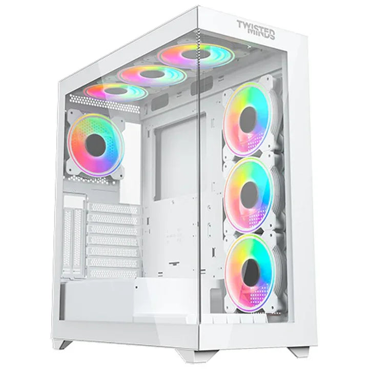 Twisted Minds Quantum Glass Mid Tower Gaming Case - White - Tashqila Twisted Minds Quantum Glass Mid Tower Gaming Case - White - Tashqila